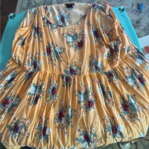 Torrid Yellow Floral Tunic Top